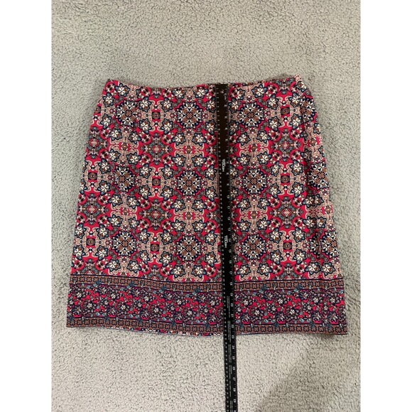 Talbots A-Line Skirt Women's Size 16W Pink Floral Stretch Regular Fit Front Zip - Picture 6 of 8